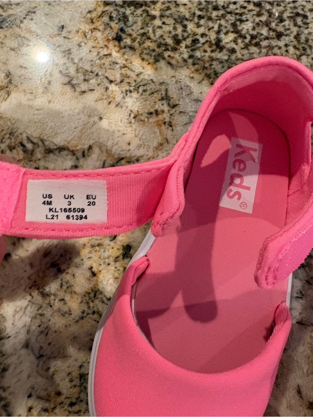 Keds Kids Pink Canvas Mary Jane Sandals with Hook-and-Loop Strap - Picture 3 of 3